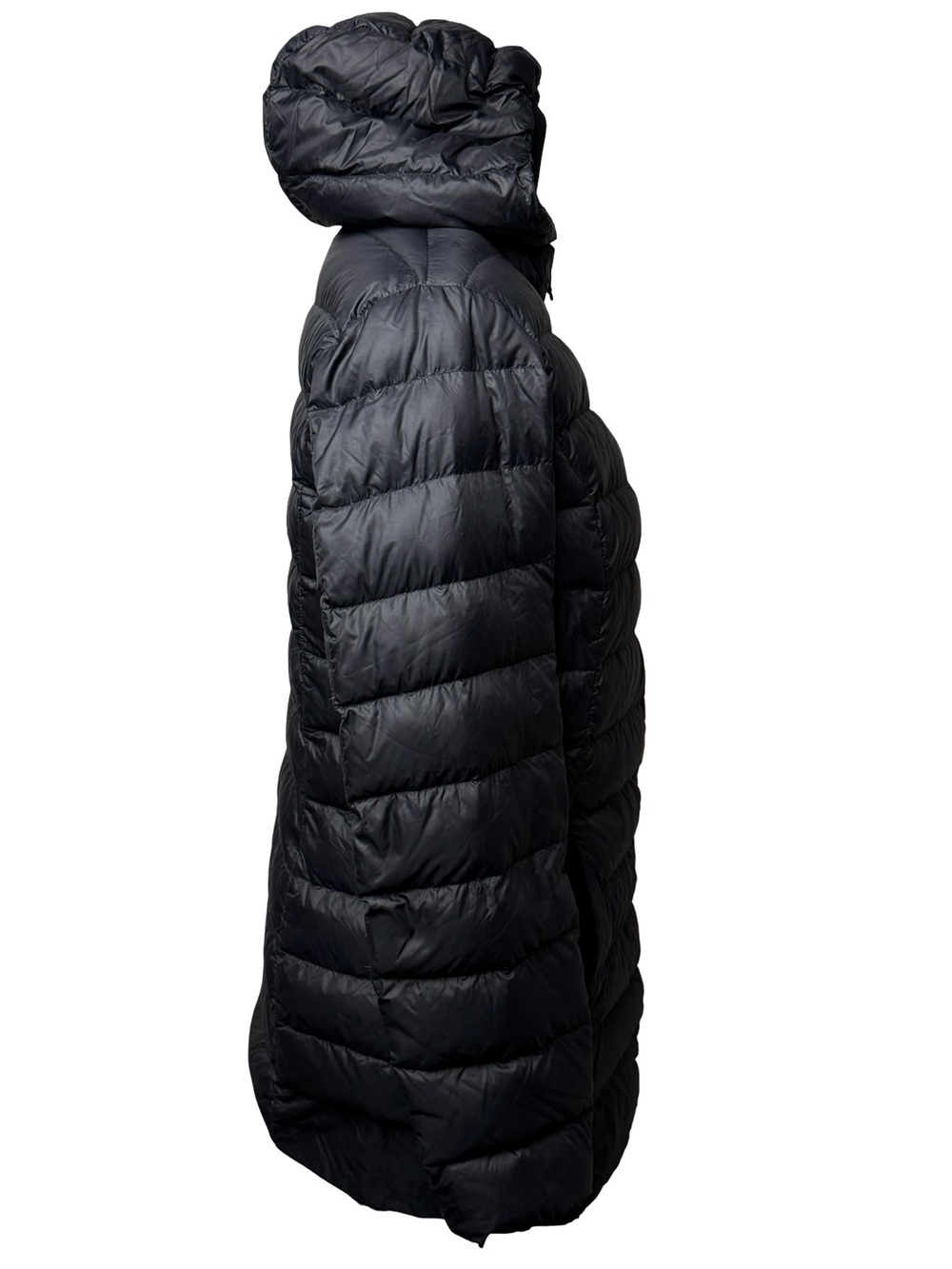 Eddie Bauer Packable Hooded Jacket Black Down Light Compressible Travel Puffer - Picture 5 of 12